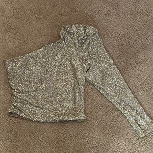 Sequin one shoulder top